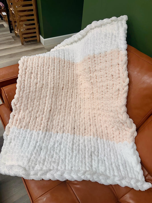 Hand Made Chenille Blanket Pink